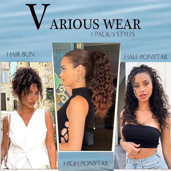18" CTRLALT Ponytail Extension for Black Women Drawstring Clip in Hairpiece NEW - Picture 6 of 7